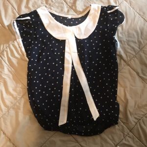 Polka dots navy blue and white